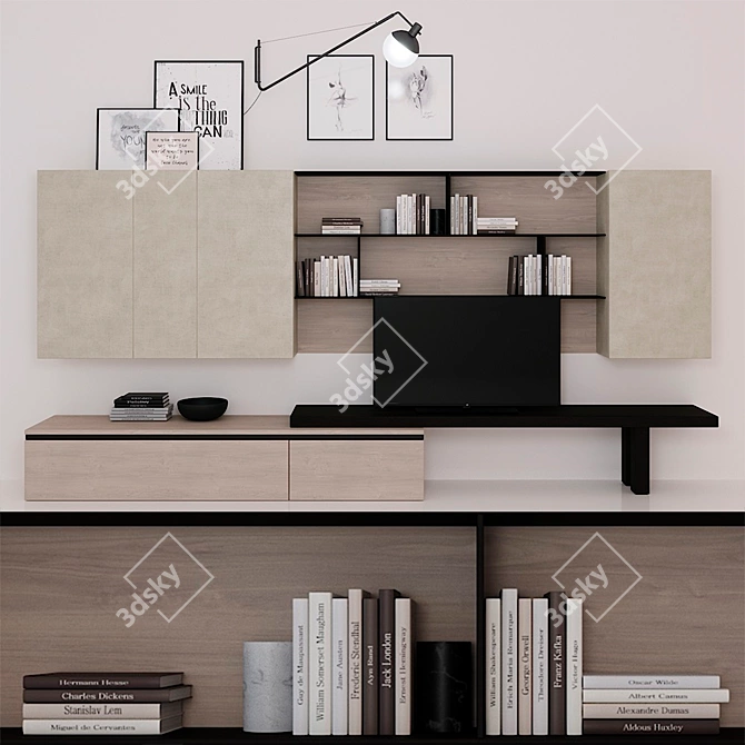 Versatile Sectional Storage Wall Unit 3D model image 1