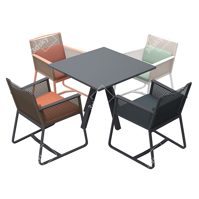 Sleek Kettal Landscape Chair & Stylish Vieques Table 3D model image 2