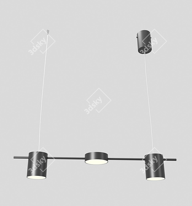 Black Metal Pendant Chandelier 3D model image 1