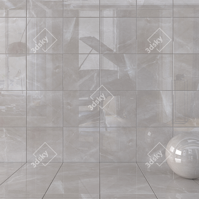 Classic Pulpis Gray Wall Tiles - Timeless Elegance 3D model image 1