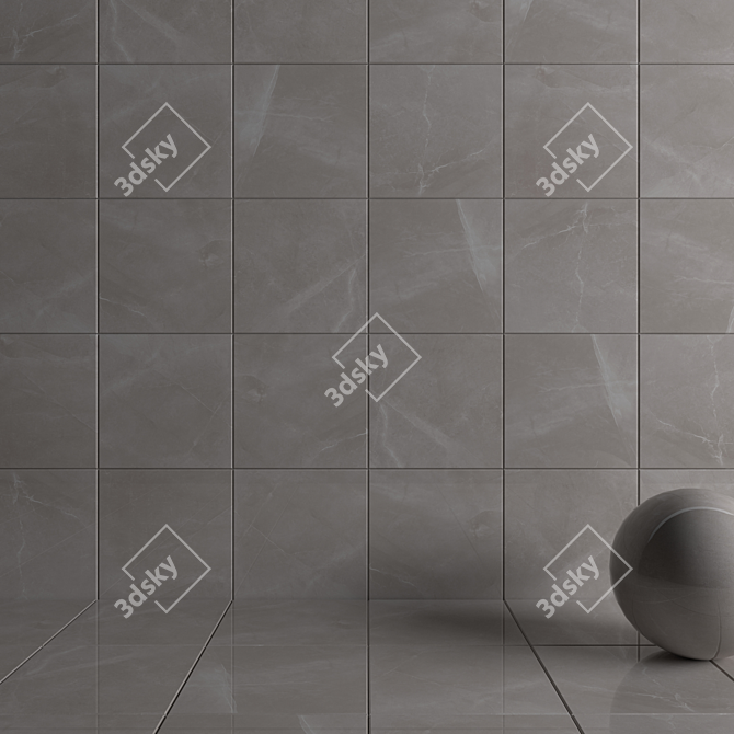 Classic Pulpis Gray Wall Tiles - Timeless Elegance 3D model image 3