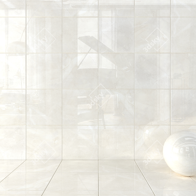 Classic Pulpis Ivory Wall Tiles: Multi-Texture Luxury 3D model image 1