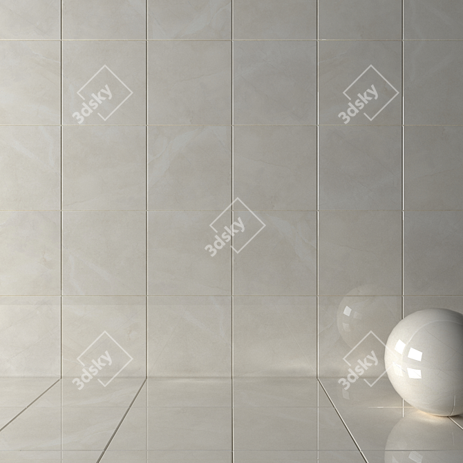 Classic Pulpis Ivory Wall Tiles: Multi-Texture Luxury 3D model image 2