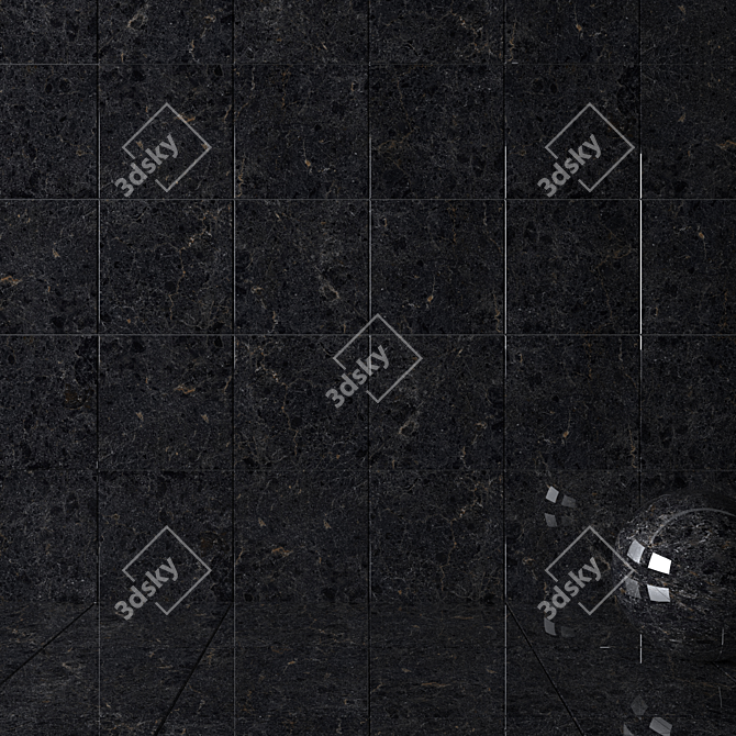 Cosmos Black Wall Tiles Set - High-Quality Multi-Texture 60x60cm 3D model image 2