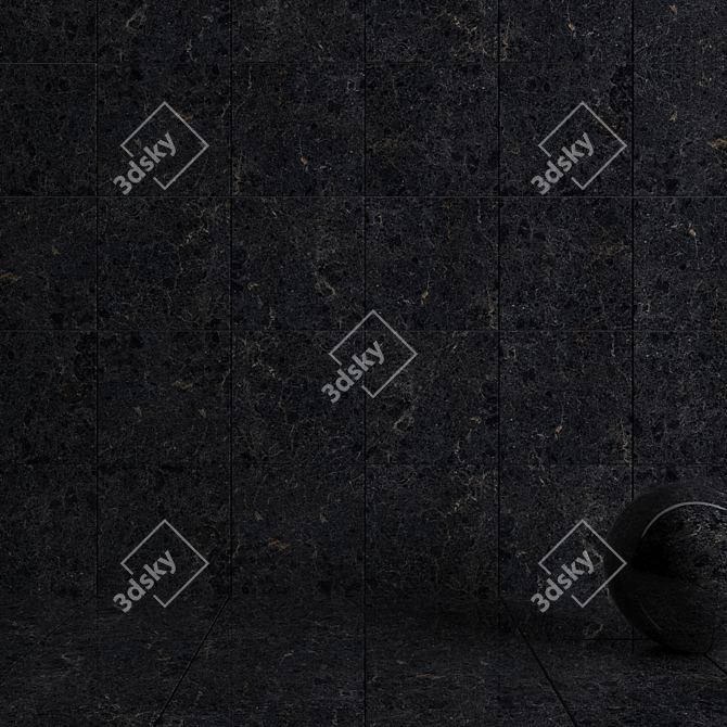 Cosmos Black Wall Tiles Set - High-Quality Multi-Texture 60x60cm 3D model image 3