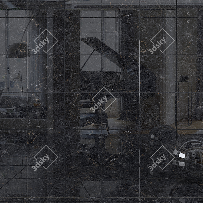 Cosmic Black Wall Tiles: Modern & Versatile Design 3D model image 1