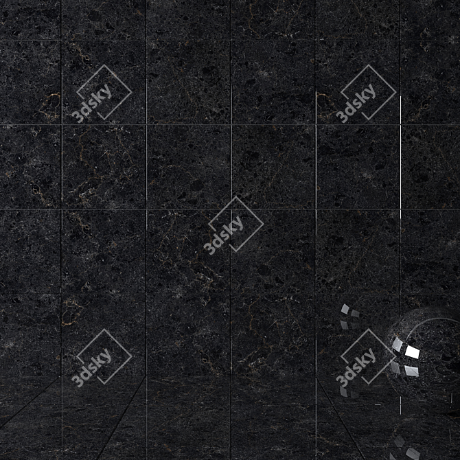 Cosmic Black Wall Tiles: Modern & Versatile Design 3D model image 2