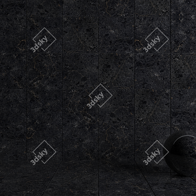 Cosmic Black Wall Tiles: Modern & Versatile Design 3D model image 3