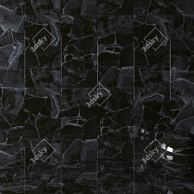 Crea Black Wall Tiles: Stunning Multi-Texture Design 3D model image 2