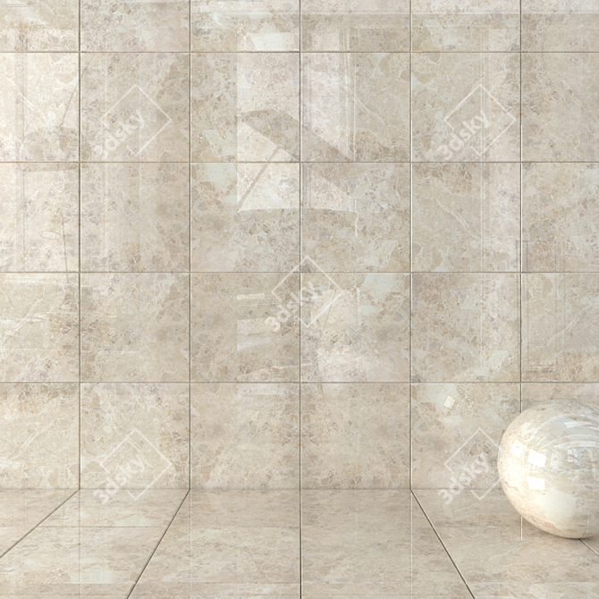 Emperador Beige Wall Tiles: Multi-Texture Design 3D model image 3