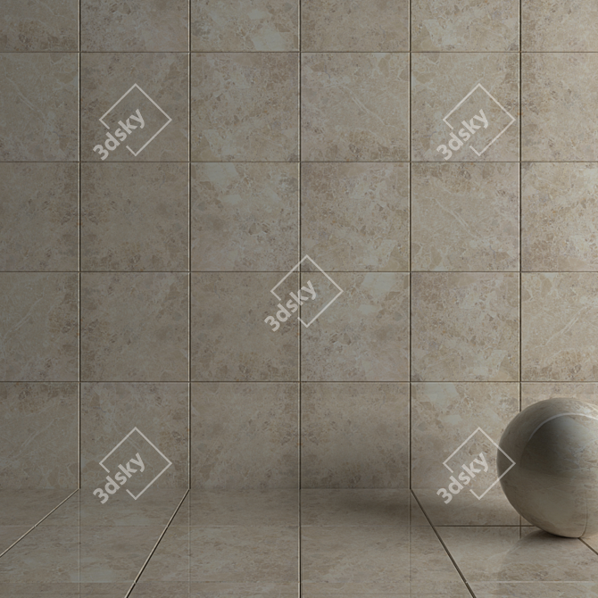 Emperador Beige Wall Tiles: Multi-Texture Design 3D model image 1