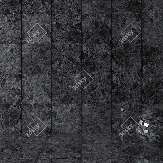 Emperador Black Wall Tiles: Stunning Multi-Texture Design 3D model image 2