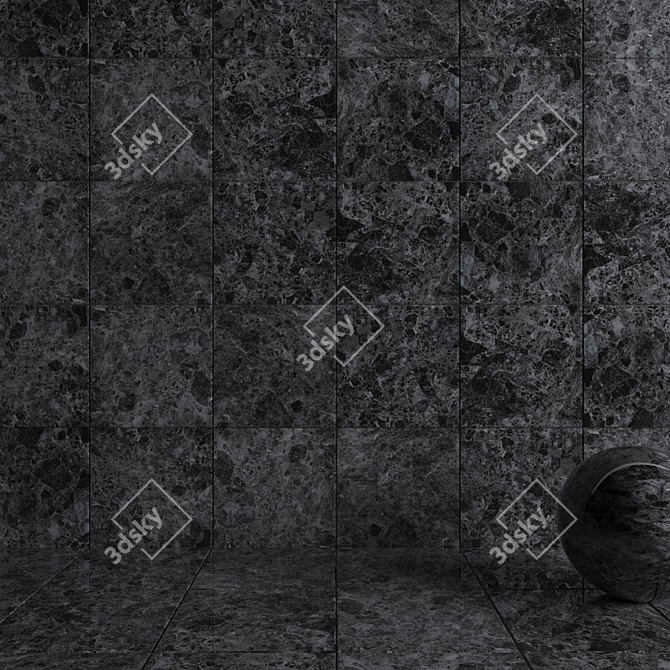 Emperador Black Wall Tiles: Stunning Multi-Texture Design 3D model image 3