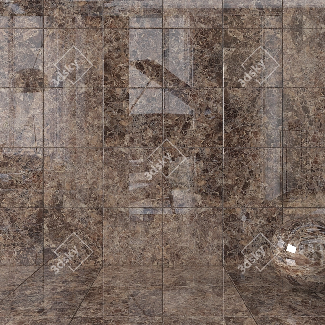 Emperador Brown Wall Tiles - Stunning Multi-Texture Design! 3D model image 1