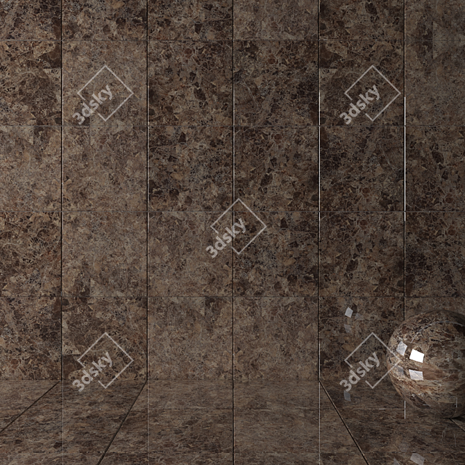 Emperador Brown Wall Tiles - Stunning Multi-Texture Design! 3D model image 2