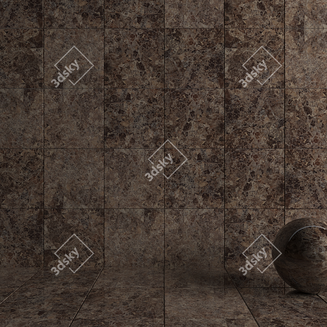 Emperador Brown Wall Tiles - Stunning Multi-Texture Design! 3D model image 3