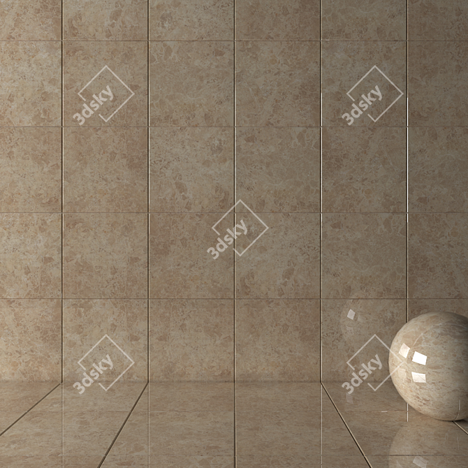 Luxurious Emperor Gold Wall Tiles 3D model image 2