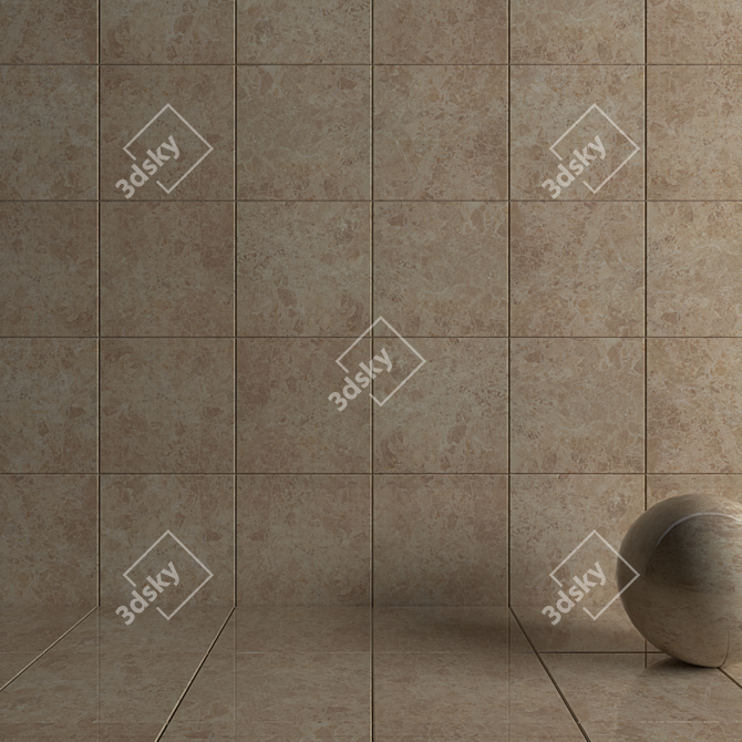 Luxurious Emperor Gold Wall Tiles 3D model image 3