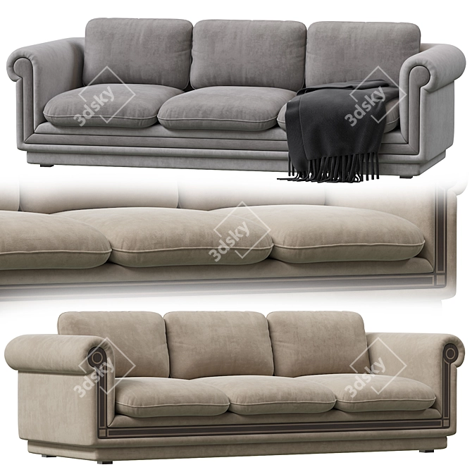 Arabic Style Sofa: W200 x D91 x H65cm 3D model image 1