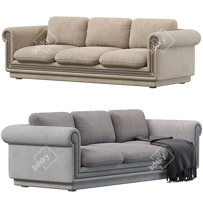 Arabic Style Sofa: W200 x D91 x H65cm 3D model image 2