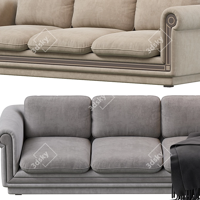 Arabic Style Sofa: W200 x D91 x H65cm 3D model image 3