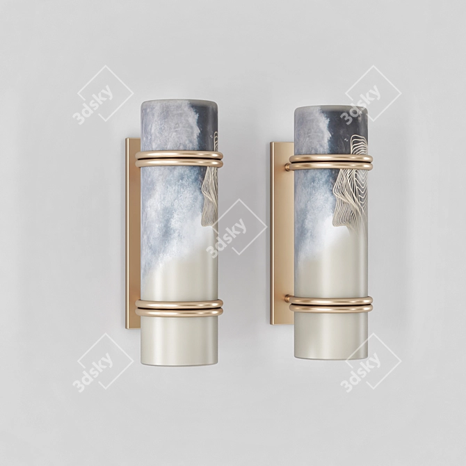 Sleek Metallic Wall Light 3D model image 3