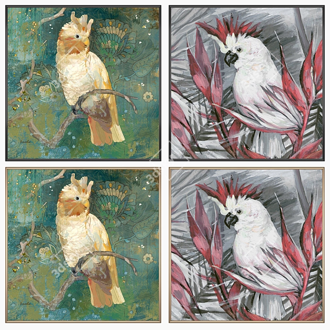 Versatile Wall Art Set: 2 Paintings, 4 Frame Options 3D model image 2