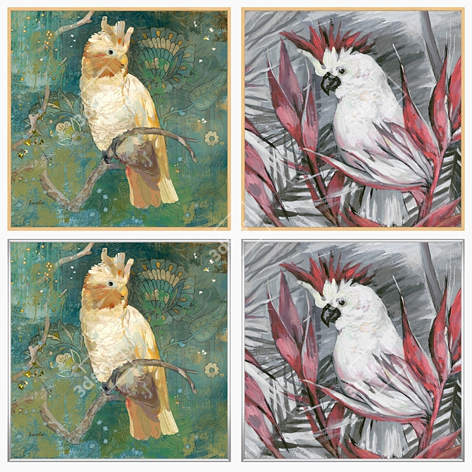 Versatile Wall Art Set: 2 Paintings, 4 Frame Options 3D model image 3