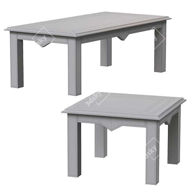 Arabic Style Tables | Unique Dimensions 3D model image 4