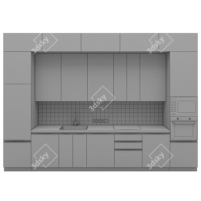 Sleek Backlit Kitchen: 3Ds MAX 2014, Export.FBX & OBJ 3D model image 5