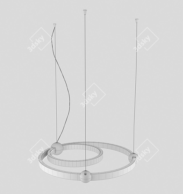 Galaxy Bronze Pendant Chandelier 3D model image 4