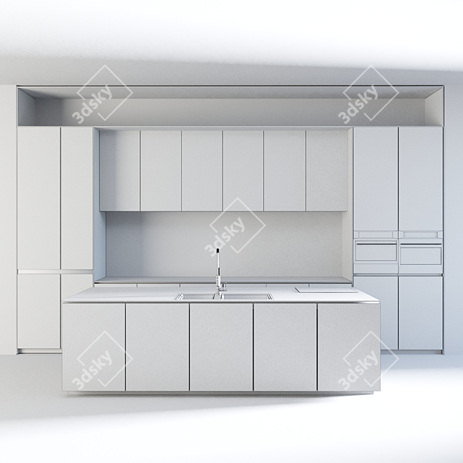 Sleek Black Kitchen: 3DMax2016 3D model image 5