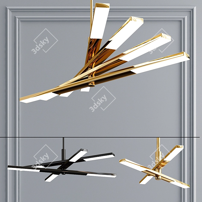 Sleek ORTON LED Chandelier 3D model image 2