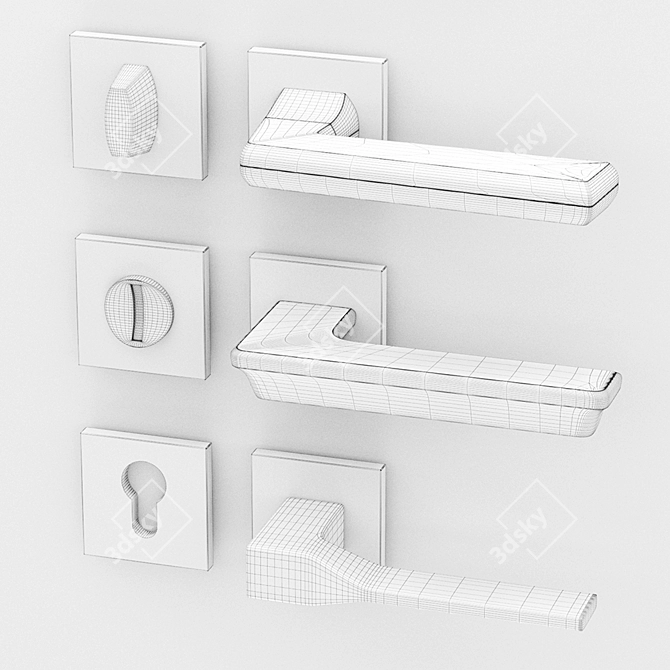 Armadillo Urban Collection: Matrix, Grand & Groove Door Handles 3D model image 2