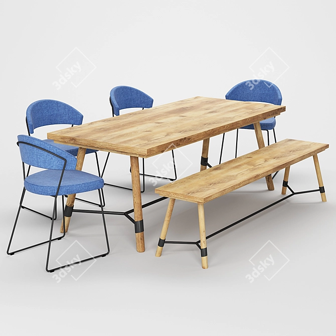 Modern Italian Dining Table 3D model image 1