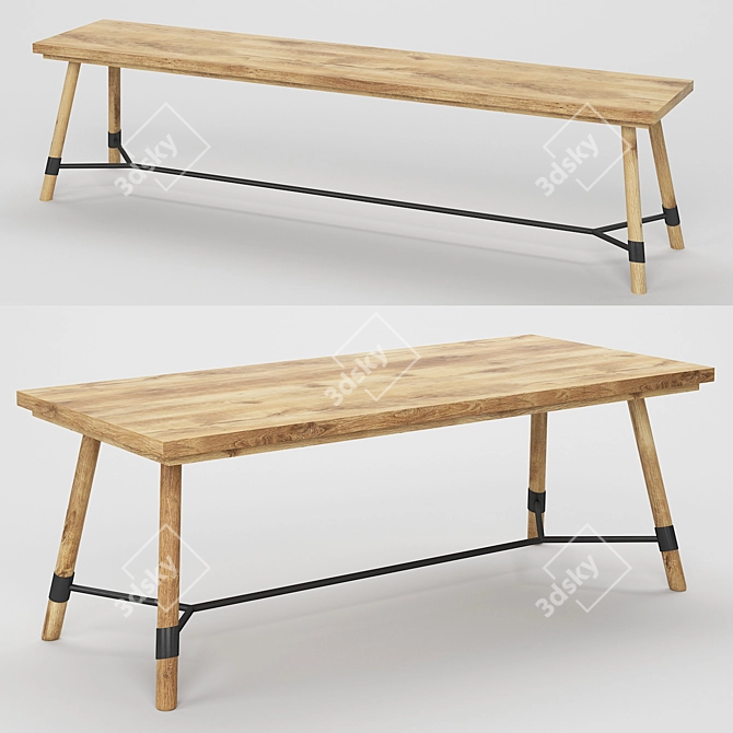 Modern Italian Dining Table 3D model image 4