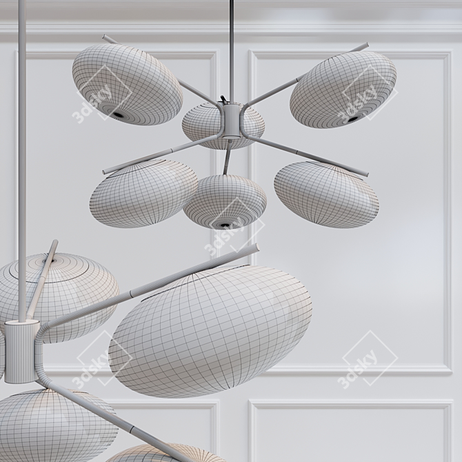 Mushroom Bliss 6-Light Chandelier 3D model image 2