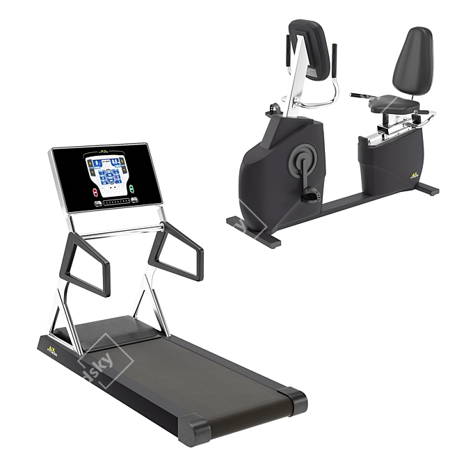 Premium Gym Equipment Set 3D model image 1