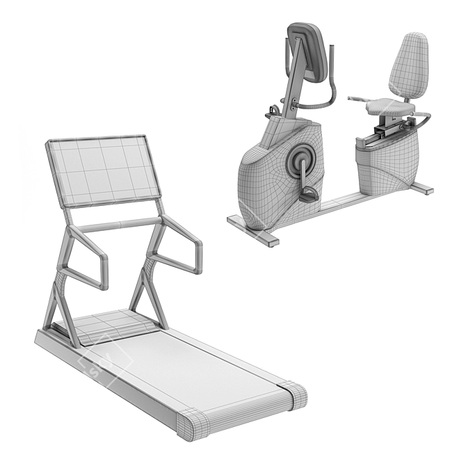 Premium Gym Equipment Set 3D model image 4