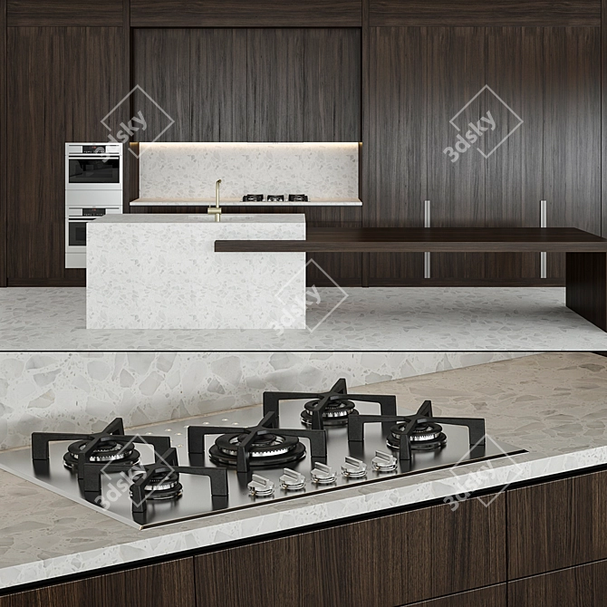 Modern Kitchen Model with 3dsmax2014 & V-ray 3D model image 2