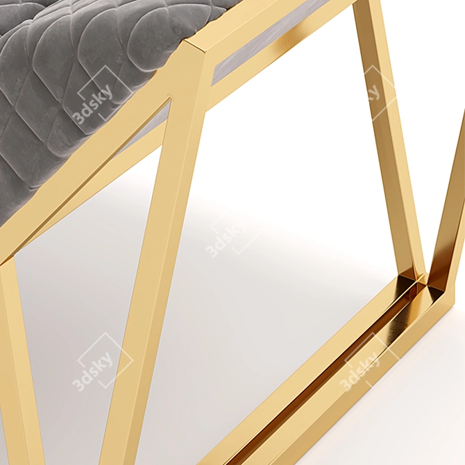 Luxxu Prisma Ottoman | Brass & Velvet Luxury Bench 3D model image 3