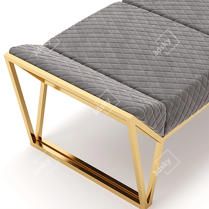 Luxxu Prisma Ottoman | Brass & Velvet Luxury Bench 3D model image 4