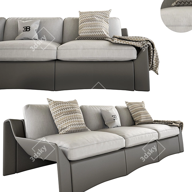 Luxury BUGATTI Chiron Sofa: Exquisite Design for Unparalleled Comfort 3D model image 4