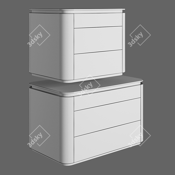 Sleek Leather Side Table 3D model image 4