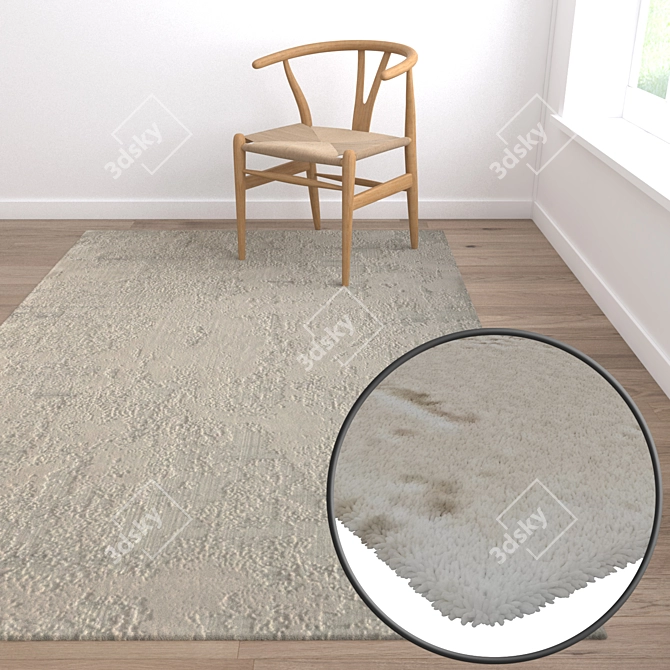 Luxury Set of Textured Carpets 3D model image 5