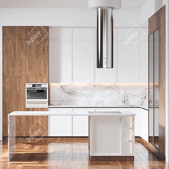 Modern Kitchen Design with High Quality Models 3D model image 1