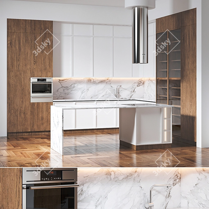 Modern Kitchen Design with High Quality Models 3D model image 2
