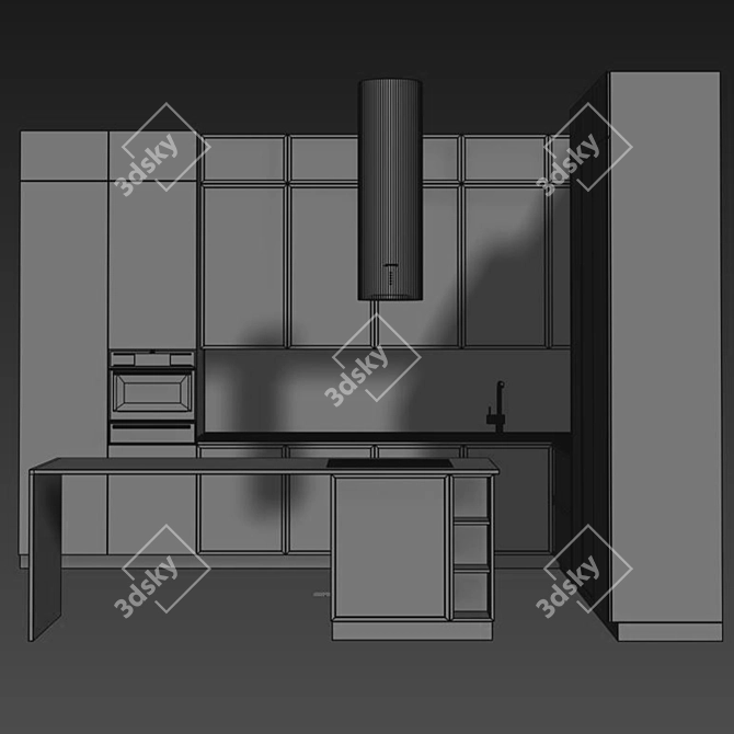 Modern Kitchen Design with High Quality Models 3D model image 4