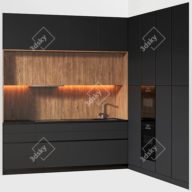 Modern Urban Kitchen Design 3D model image 4