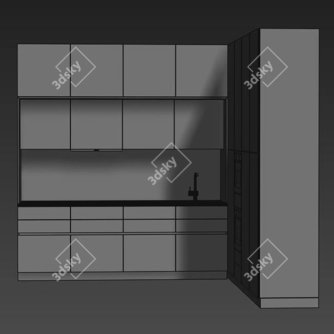 Modern Urban Kitchen Design 3D model image 3